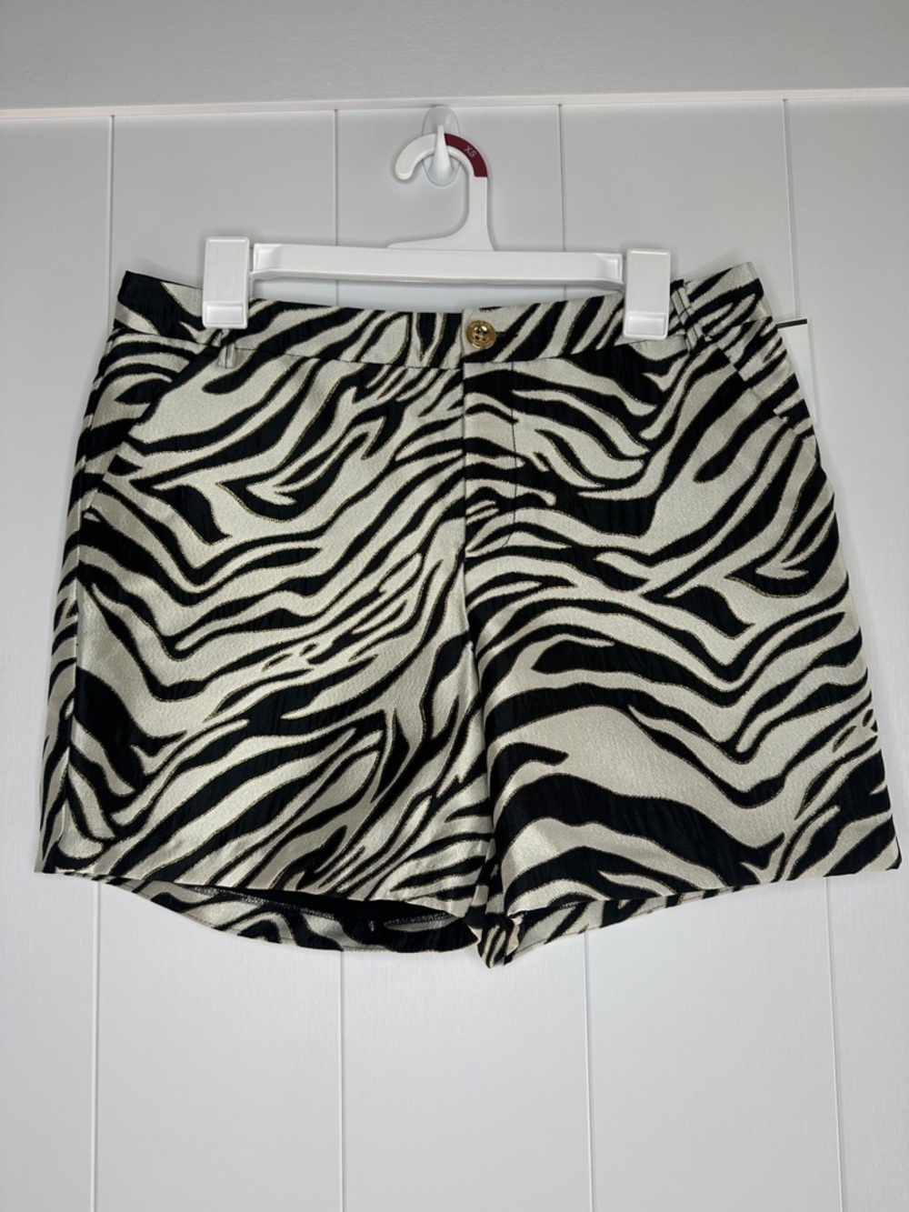 Lilly Pulitzer Zebra Print Shorts - Black, White & Gold Size 6